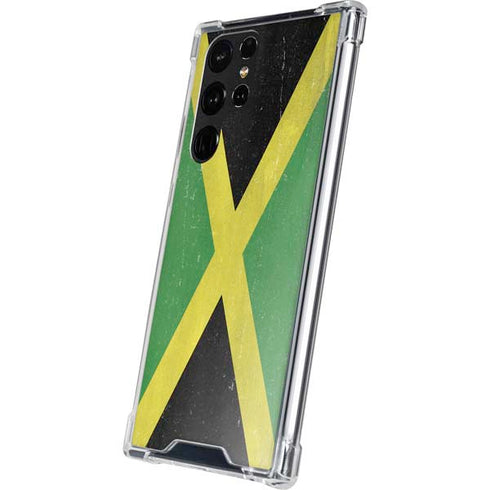Jamaica Flag Distressed Galaxy S23 Ultra Clear Case